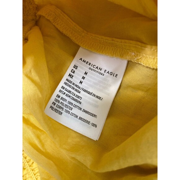 American Eagle Eyelet Lace Tiered Floral Ruffle Mini Skirt Yellow - Picture 5 of 7